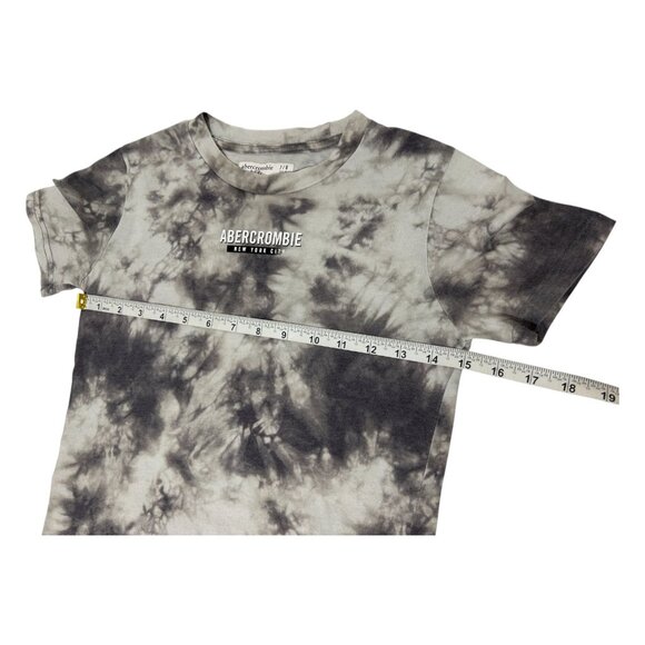 Abercrombie & Fitch Kids Boys Size 7/8 Tie-Dye T-Shirt Grey Black Short Sleeve - Picture 15 of 16